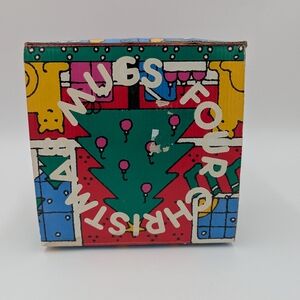 Vintage 1984 Houze Alan Woods Christmas Mugs Set Of 4 Festive Holiday 12oz